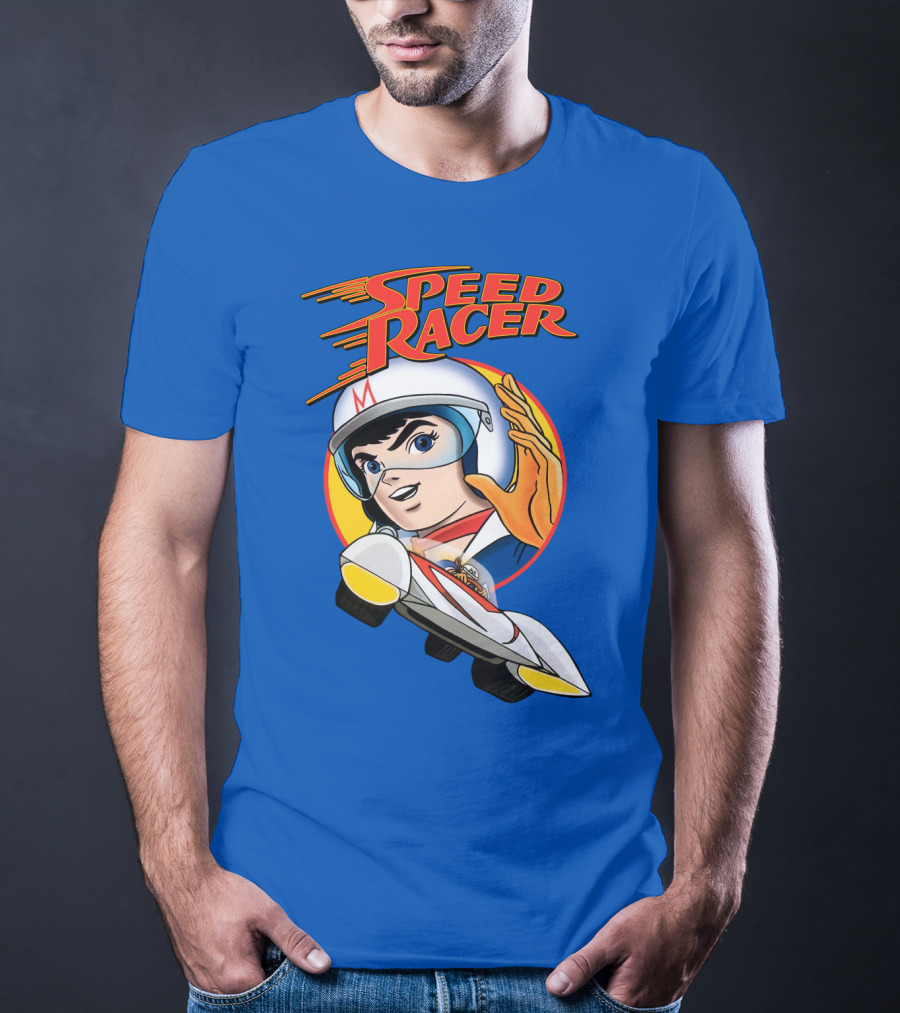 Speed Racer Character With Helmet And Car T-Shirt