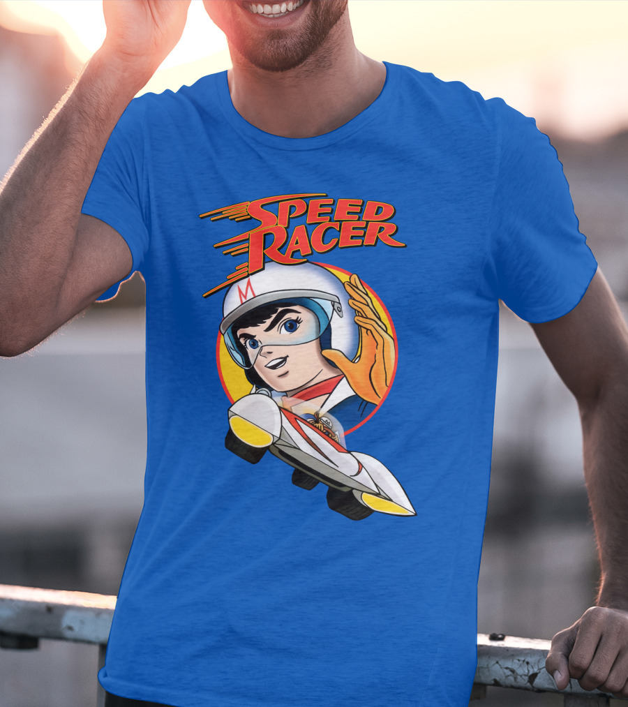 Speed Racer Character With Helmet And Car T-Shirt