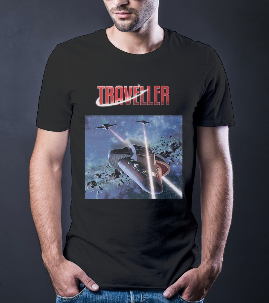 Traveller Space Adventure Cosmic Battle Scene T-Shirt