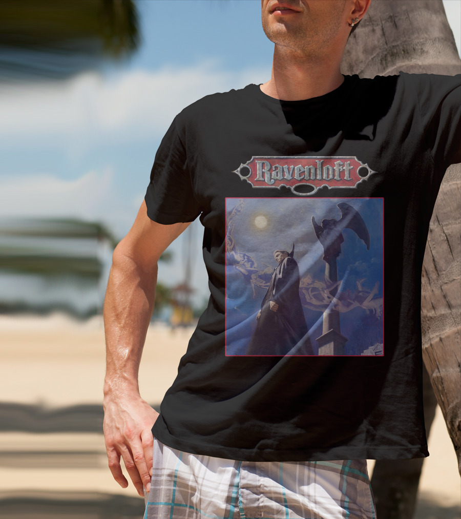 Ravenloft Dungeons And Dragons Vampire Castle Full Moon Gothic T-Shirt