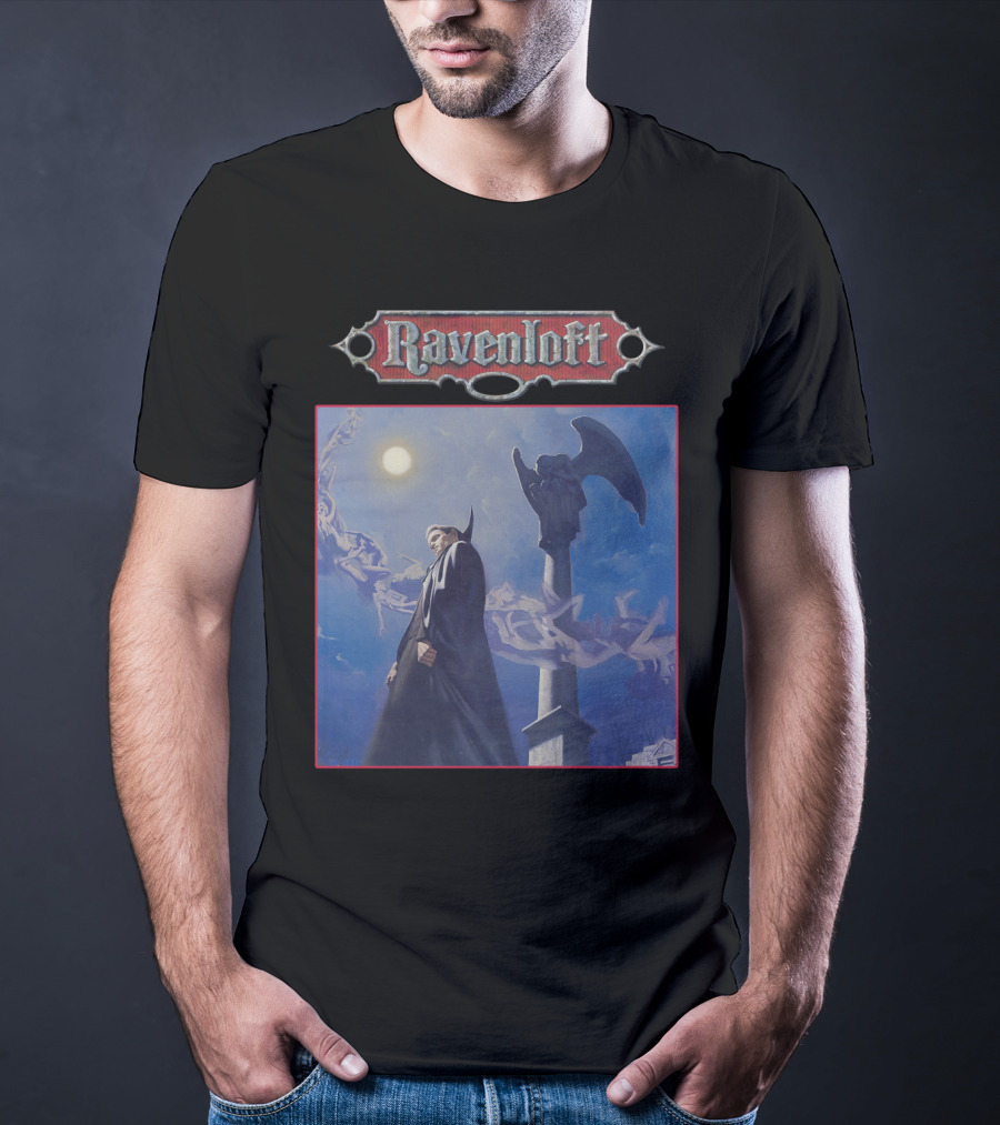 Ravenloft Dungeons And Dragons Vampire Castle Full Moon Gothic T-Shirt