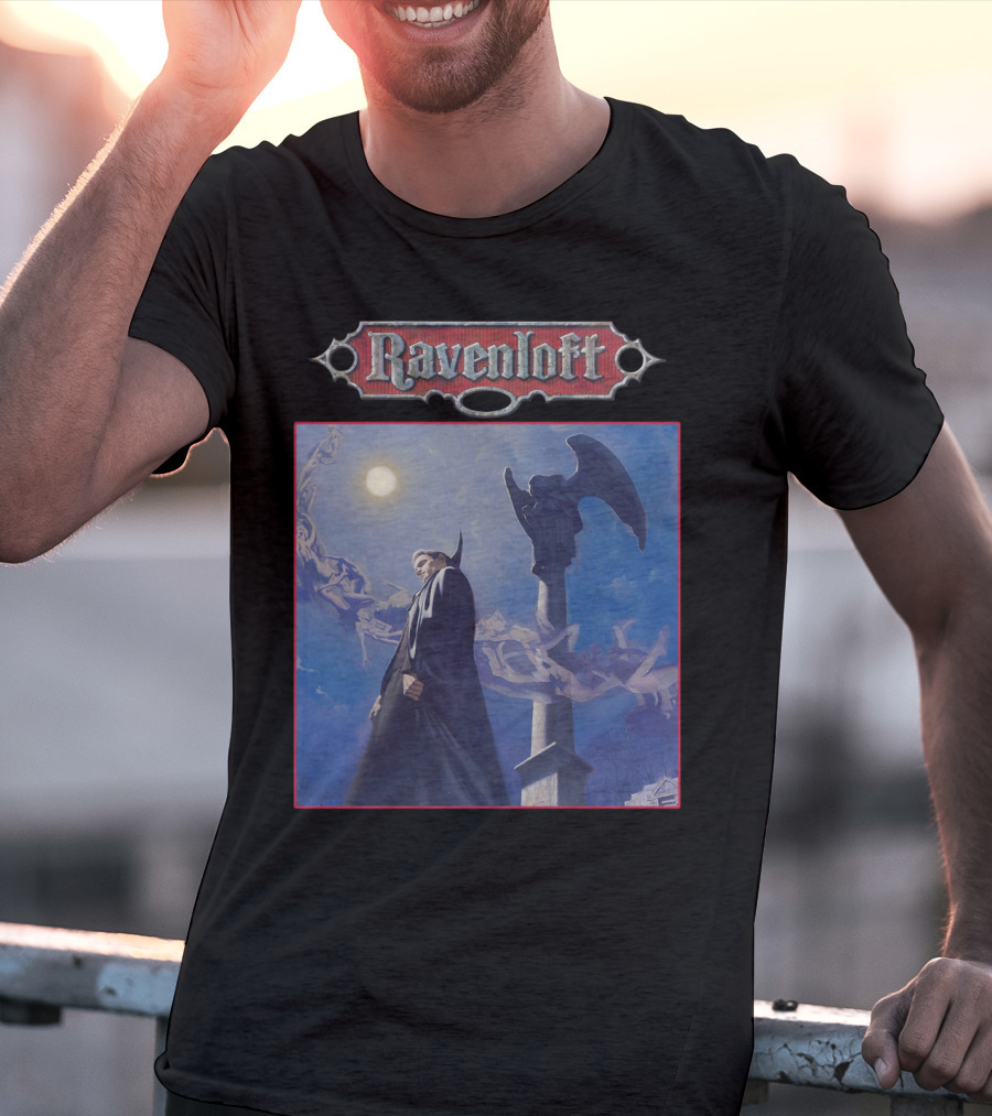 Ravenloft Dungeons And Dragons Vampire Castle Full Moon Gothic T-Shirt