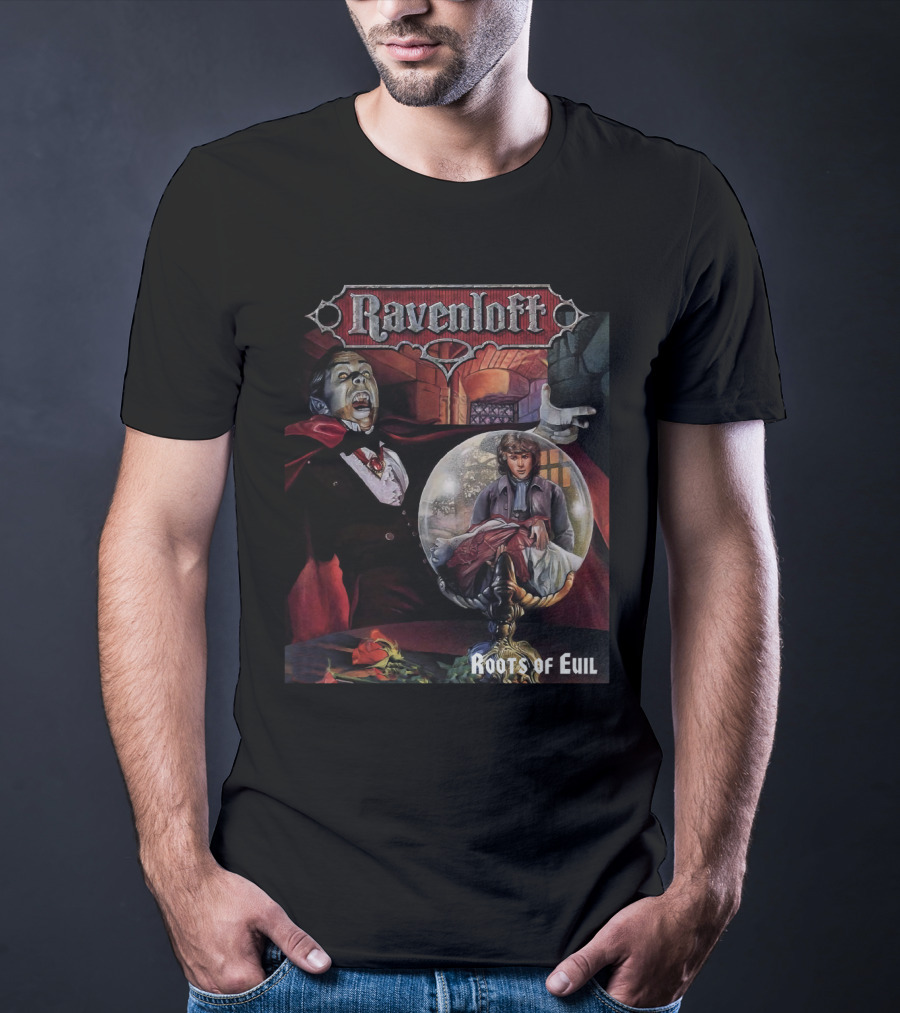 Ravenloft Roots Of Evil Vampire And Crystal Ball Fantasy T-Shirt