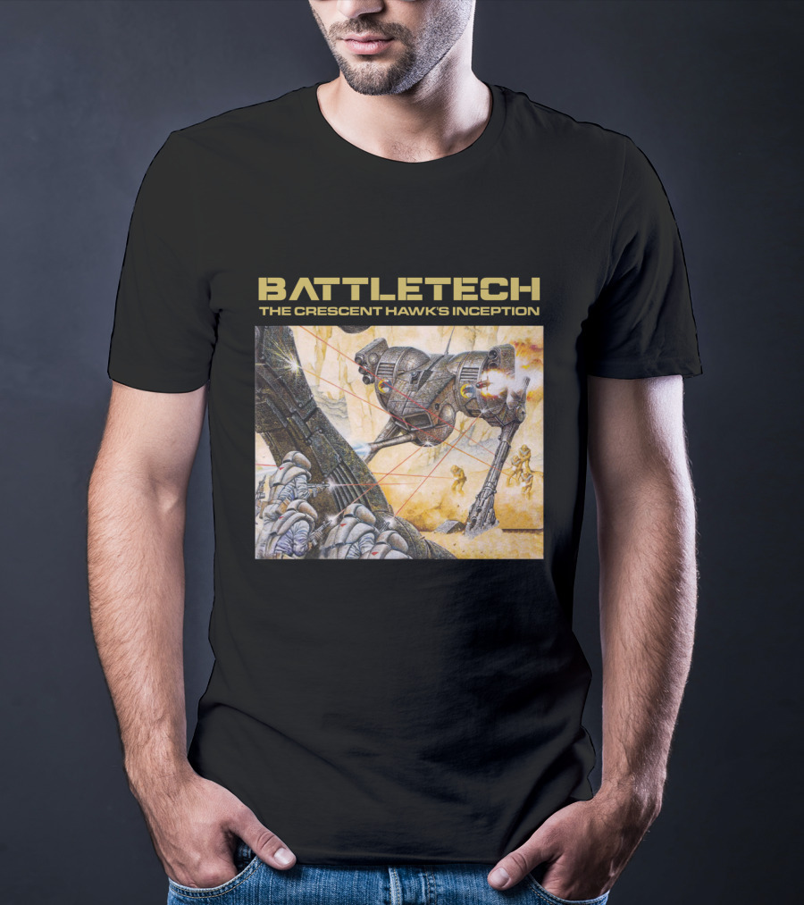 BATTLETECH The Crescent Hawk's Inception Mech Battle Scene T-Shirt