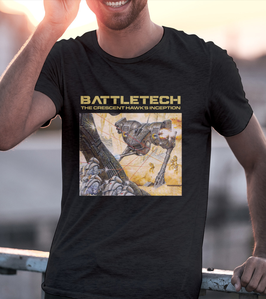BATTLETECH The Crescent Hawk's Inception Mech Battle Scene T-Shirt