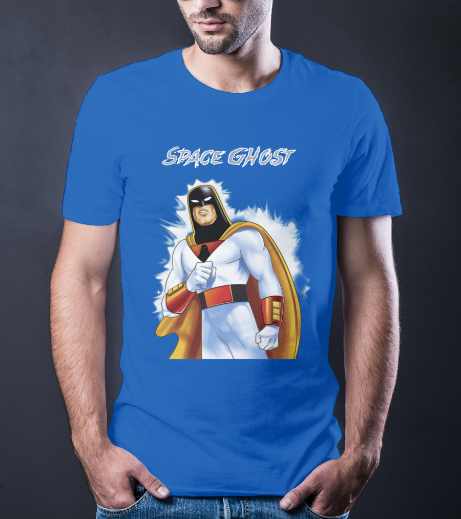 Space Ghost Classic Character With Dynamic Pose And Iconic Heroic T-Shirt