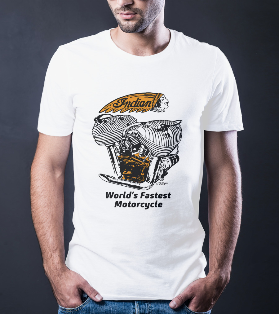 Indian World's Fastest Motorcycle Vintage Engine T-Shirt