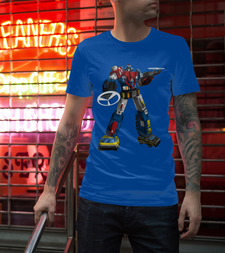 Voltron Vehicle Force Robot Giant Mecha With Cars And Helicopter Wheels T-Shirt
