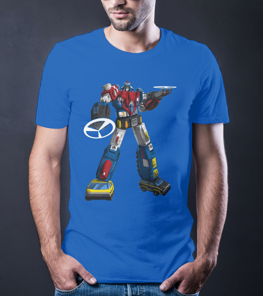 Voltron Vehicle Force Robot Giant Mecha With Cars And Helicopter Wheels T-Shirt