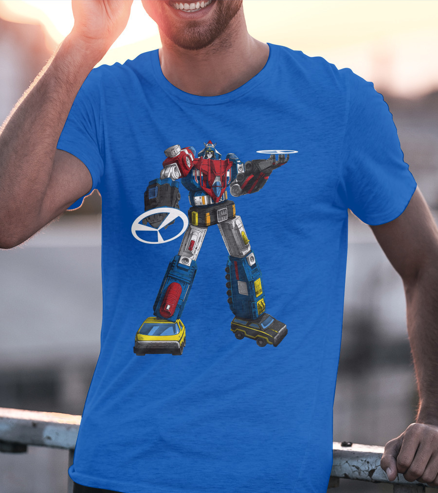 Voltron Vehicle Force Robot Giant Mecha With Cars And Helicopter Wheels T-Shirt