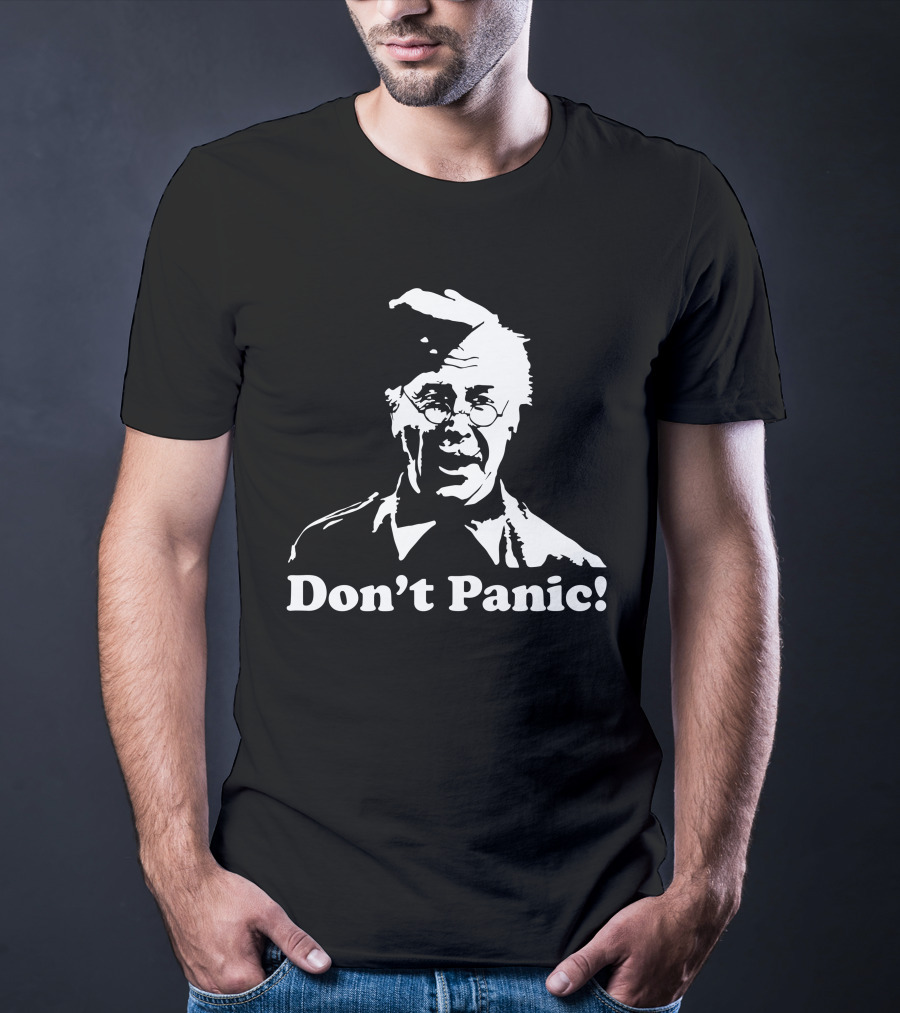 Dad's Army Don't Panic Classic White Text Vintage Character T-Shirt