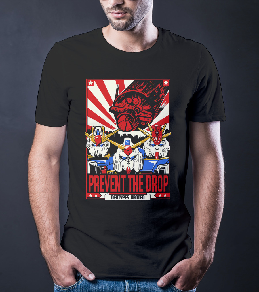 Prevent The Drop Newtypes Wanted Gundam Collaboration T-Shirt