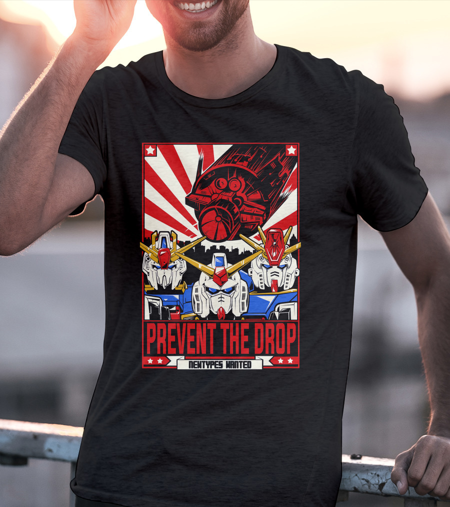 Prevent The Drop Newtypes Wanted Gundam Collaboration T-Shirt