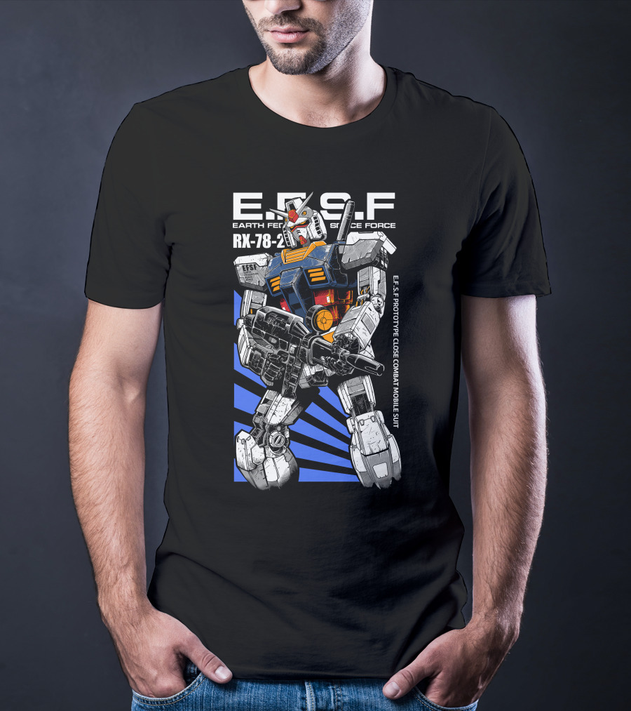 E.F.S.F Earth Federation Space Force RX-78-2 Prototype Close Combat Mobile Suit T-Shirt