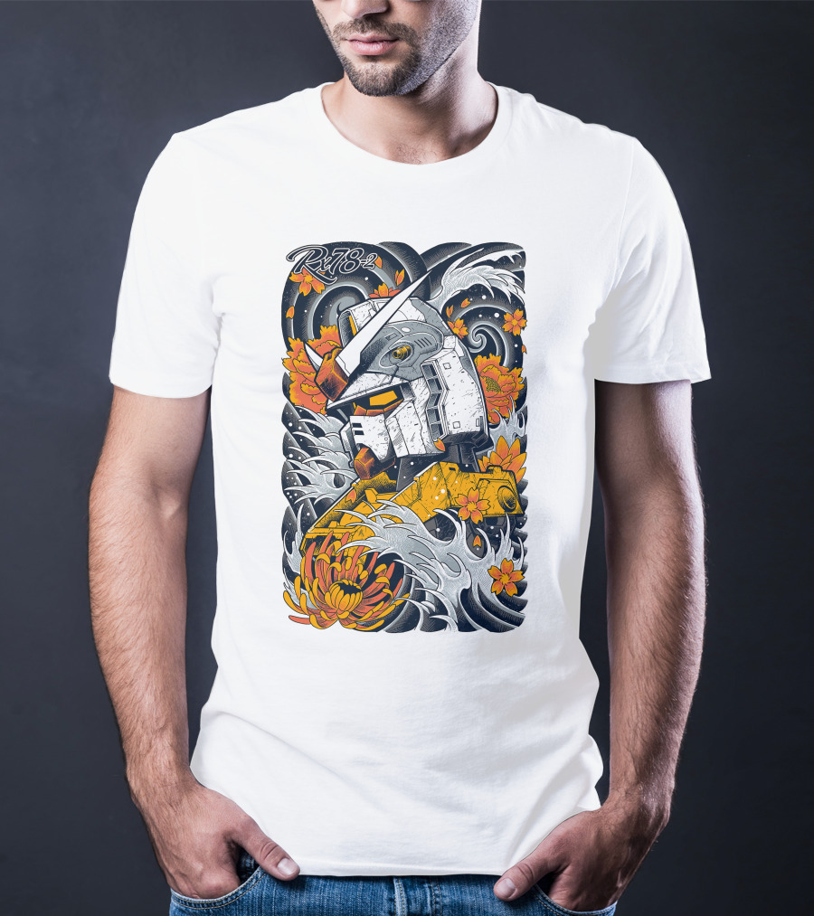 RX-78-2 Gundam Floral Waves T-Shirt