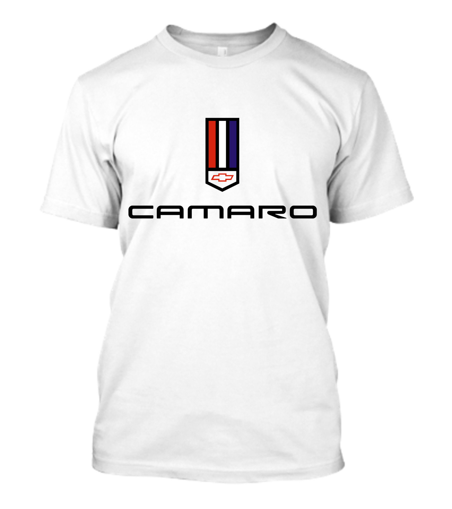Chevrolet Camaro Logo Red White Blue Stripes Badge Emblem T-Shirt