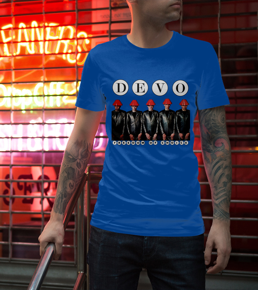 DEVO Freedom Of Choice Band Members With Energy Domes T-Shirt