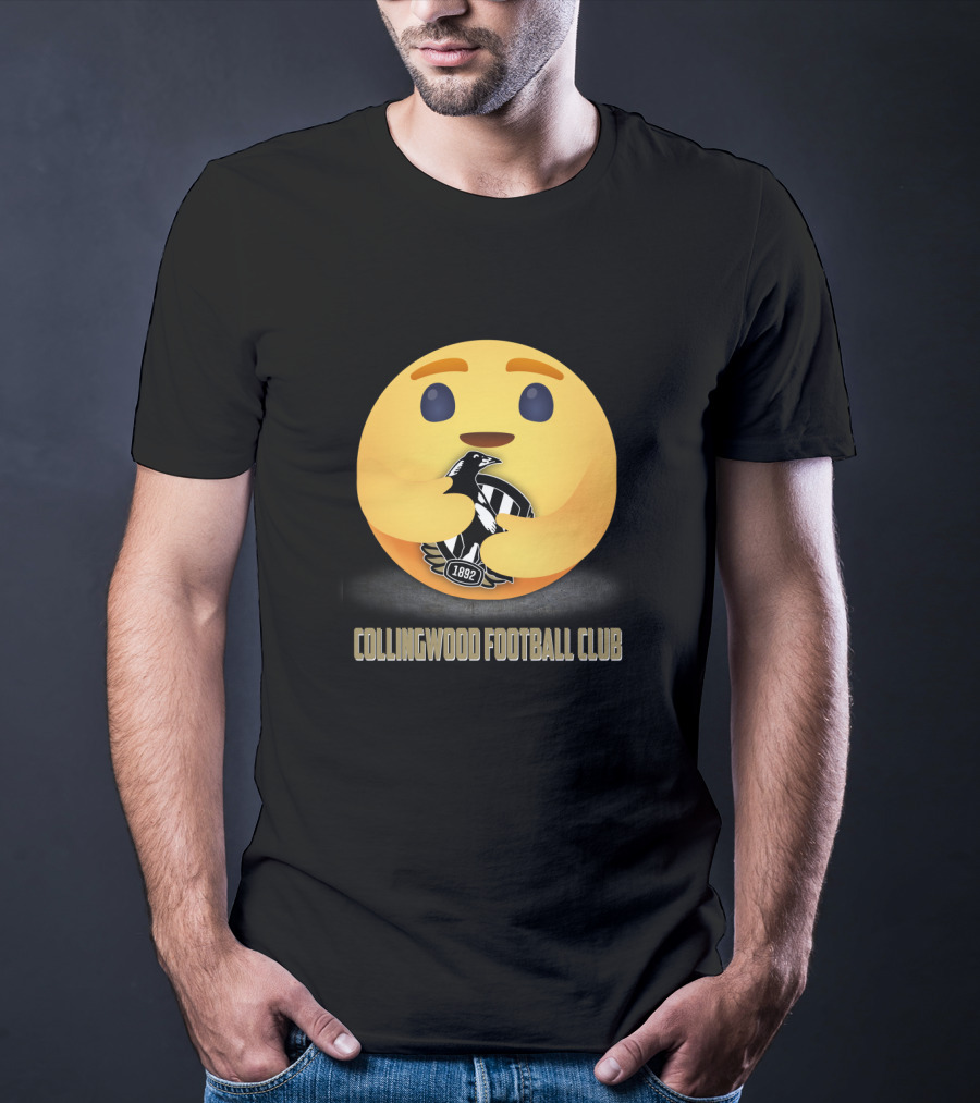 Collingwood Football Club Emoji Hugging T-Shirt