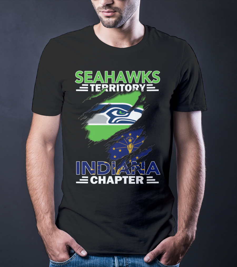 Seattle Seahawks Territory Indiana Chapter Flag T-Shirt