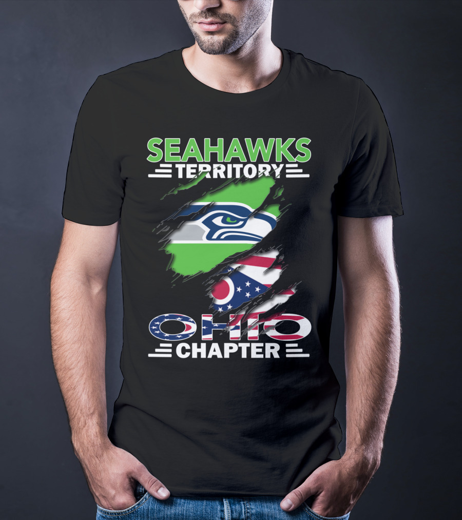 Seahawks Territory Ohio Chapter Flag Scratch T-Shirt