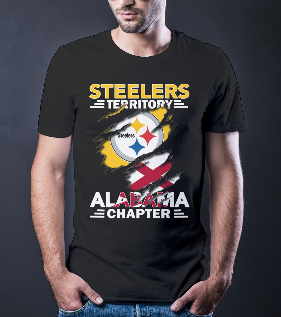Steelers Territory Alabama Chapter Steelers Logo And Flag T-Shirt