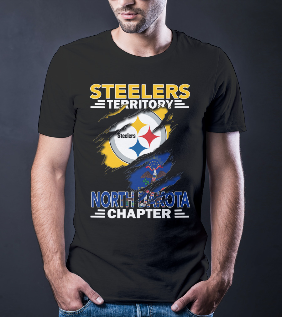 Steelers Territory North Dakota Chapter Flag And Logo Theme T-Shirt