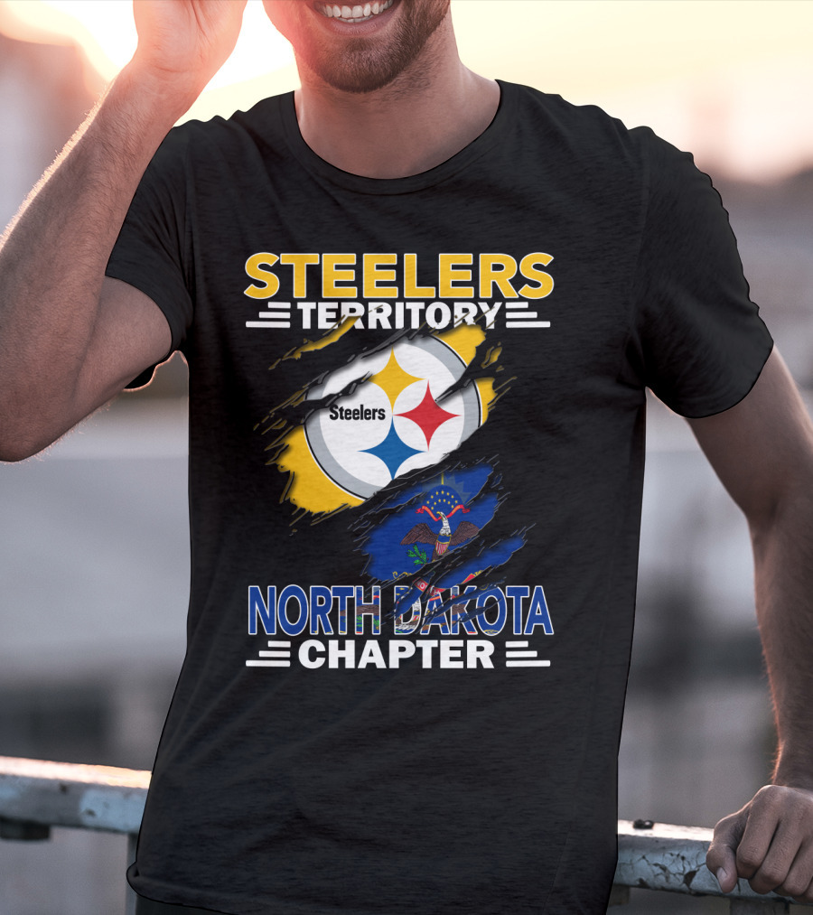 Steelers Territory North Dakota Chapter Flag And Logo Theme T-Shirt