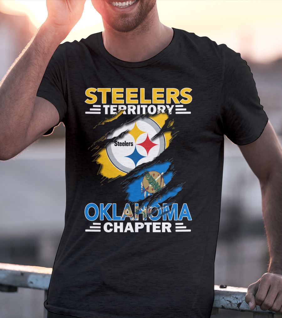 Steelers Territory Oklahoma Chapter Logo And Flag T-Shirt