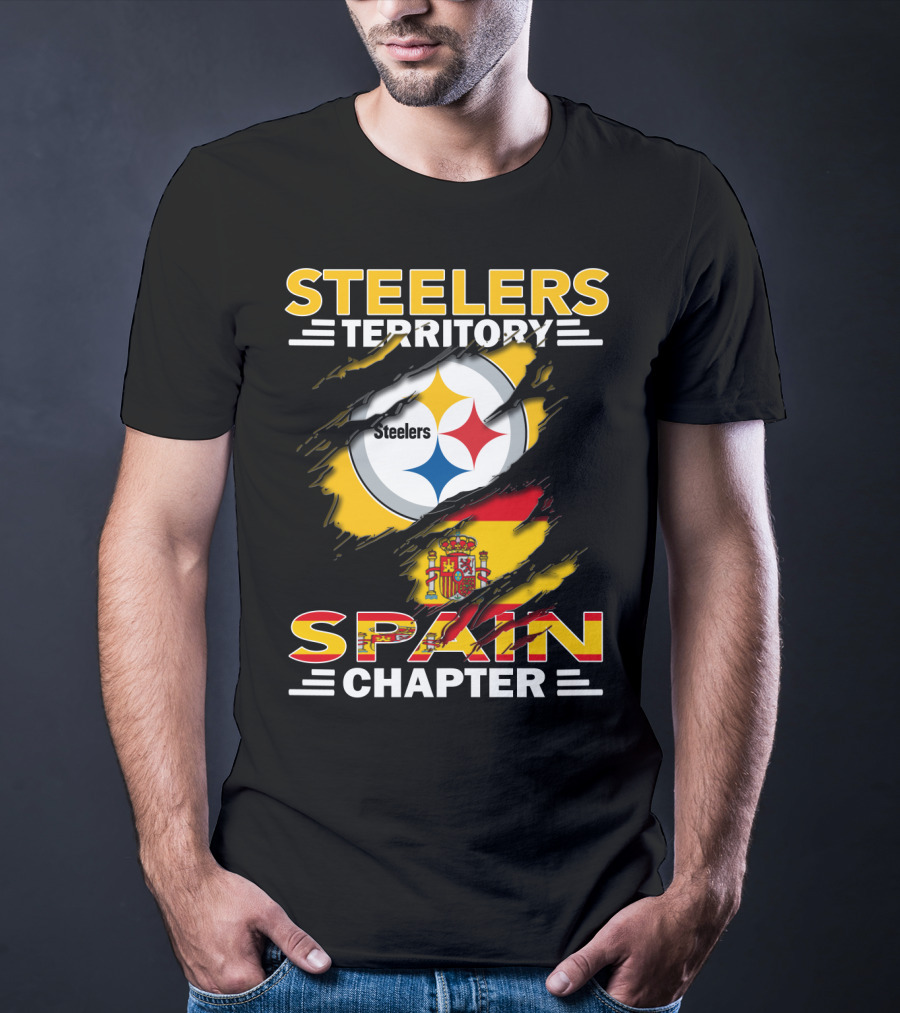 Steelers Territory Spain Chapter Nfl Fan Flag T-Shirt