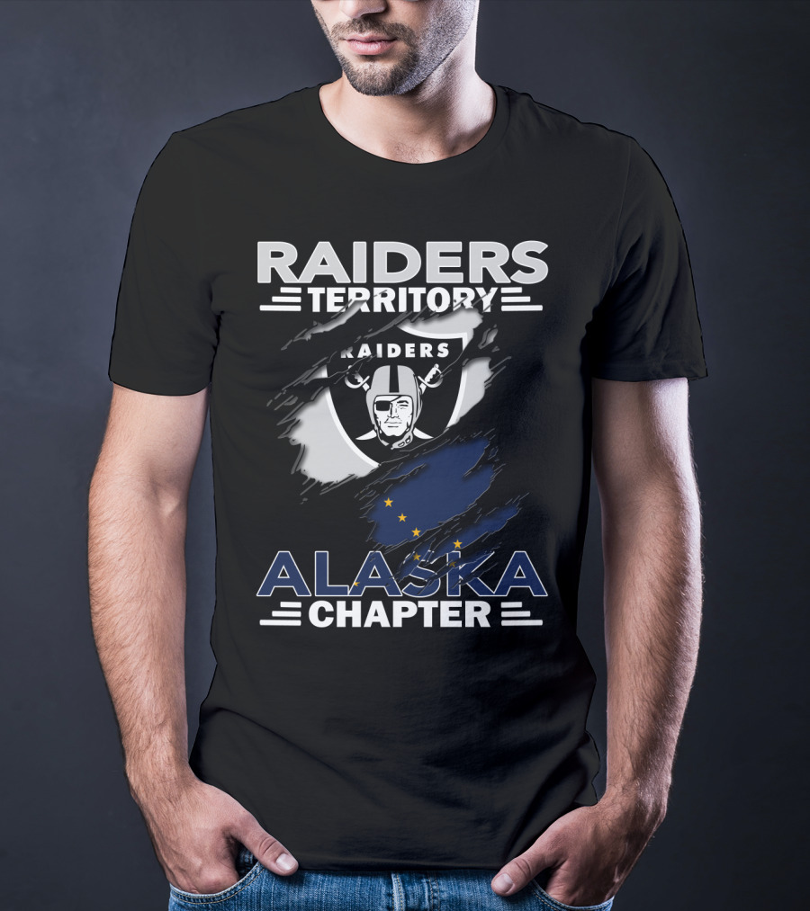 Raiders Territory Alaska Chapter Raiders Logo With Alaska Flag T-Shirt