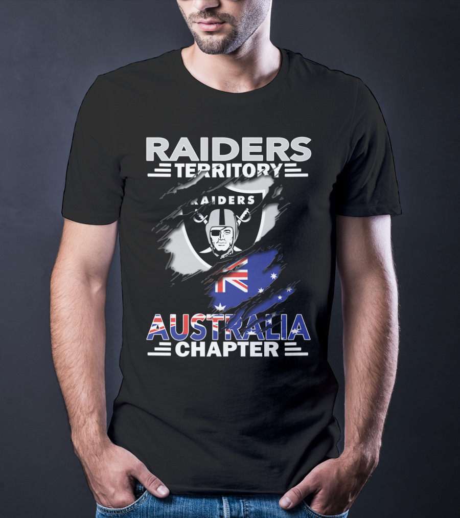 Raiders Territory Australia Chapter Raiders Logo And Australian Flag T-Shirt