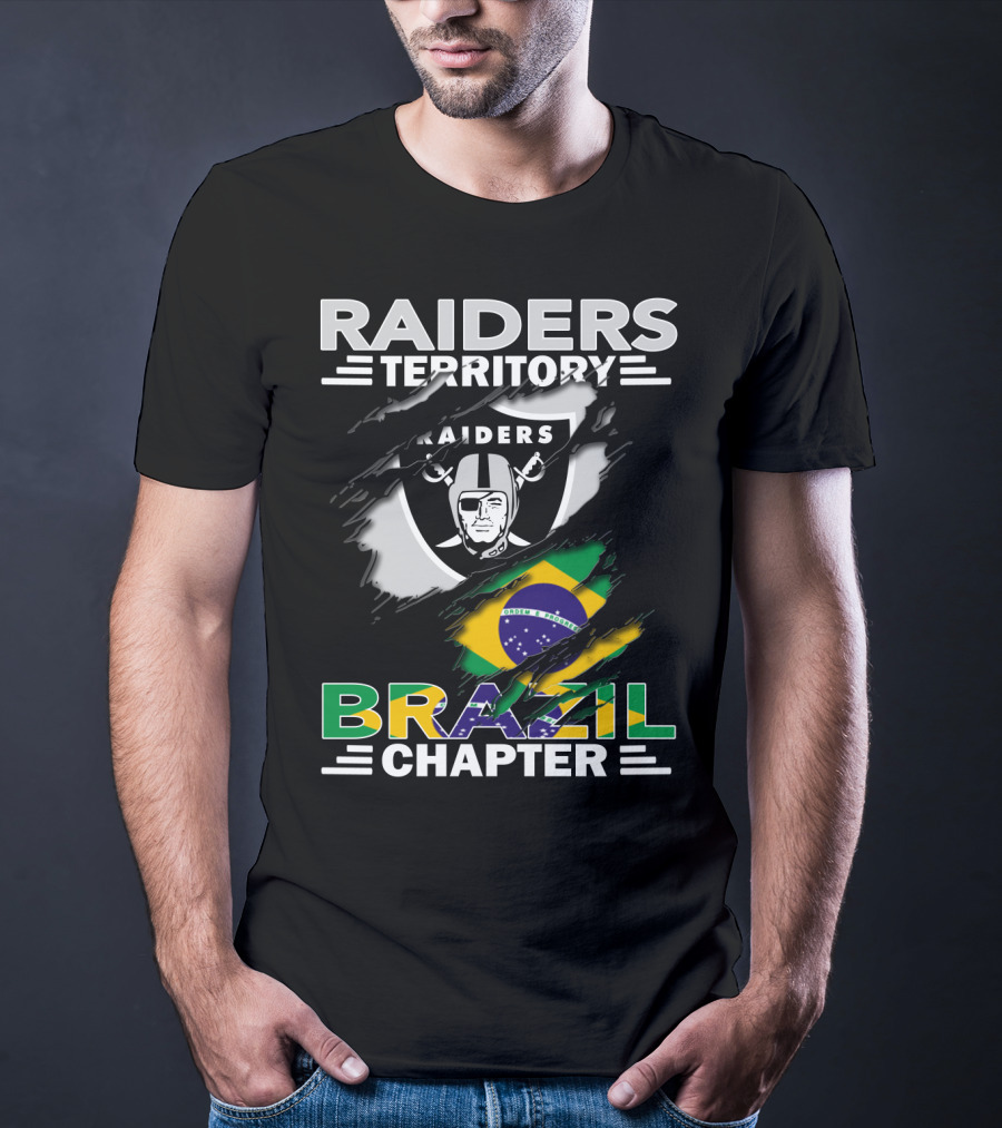 Raiders Territory Brazil Chapter Flag And Shield Mashup T-Shirt
