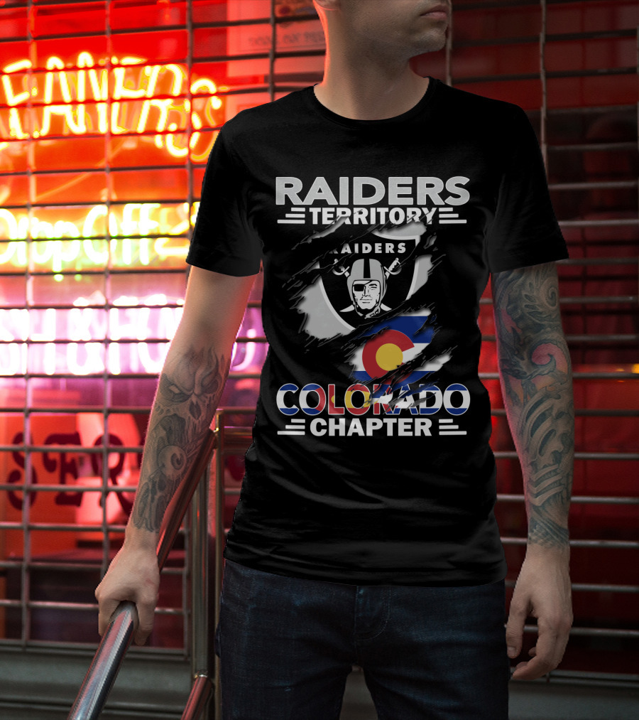 Raiders Territory Colorado Chapter Raiders Logo And Colorado Flag Elements T-Shirt