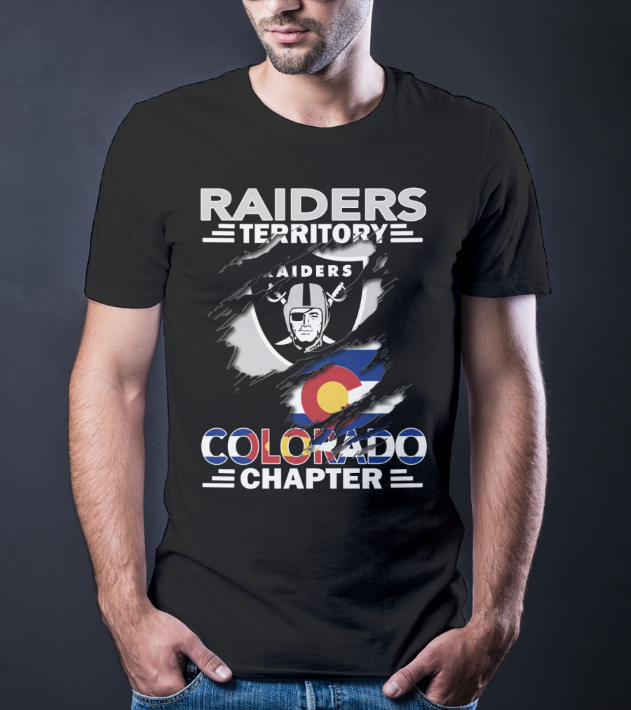 Raiders Territory Colorado Chapter Raiders Logo And Colorado Flag Elements T-Shirt