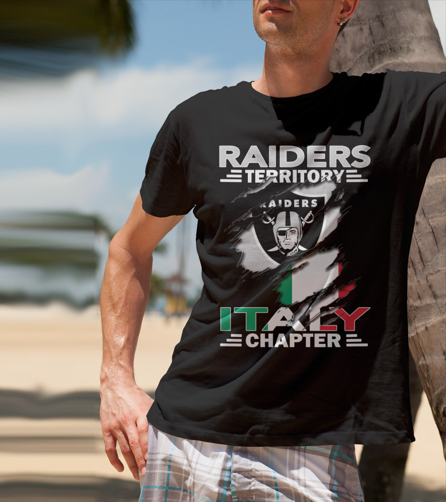 Raiders Territory Italy Chapter Shield And Flag T-Shirt