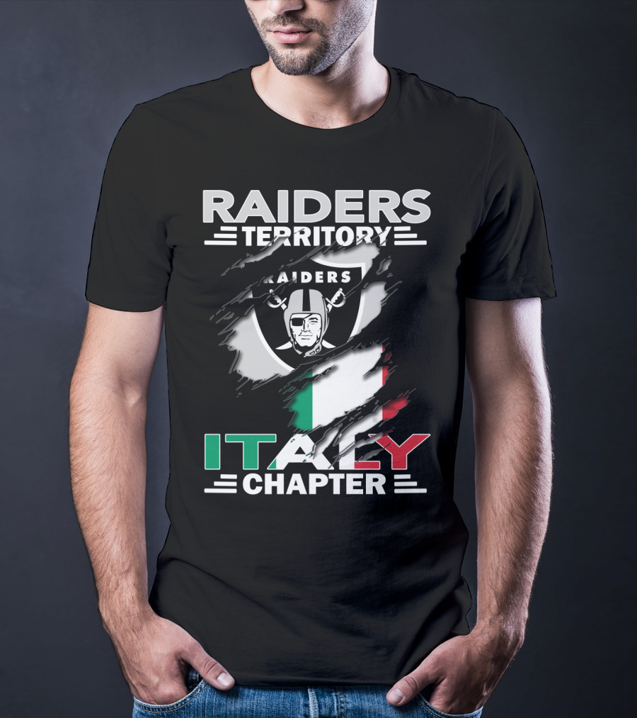 Raiders Territory Italy Chapter Shield And Flag T-Shirt