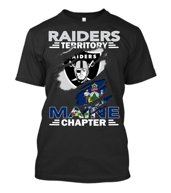 Raiders Territory Maine Chapter Emblem With State And Team Logos T-Shirt