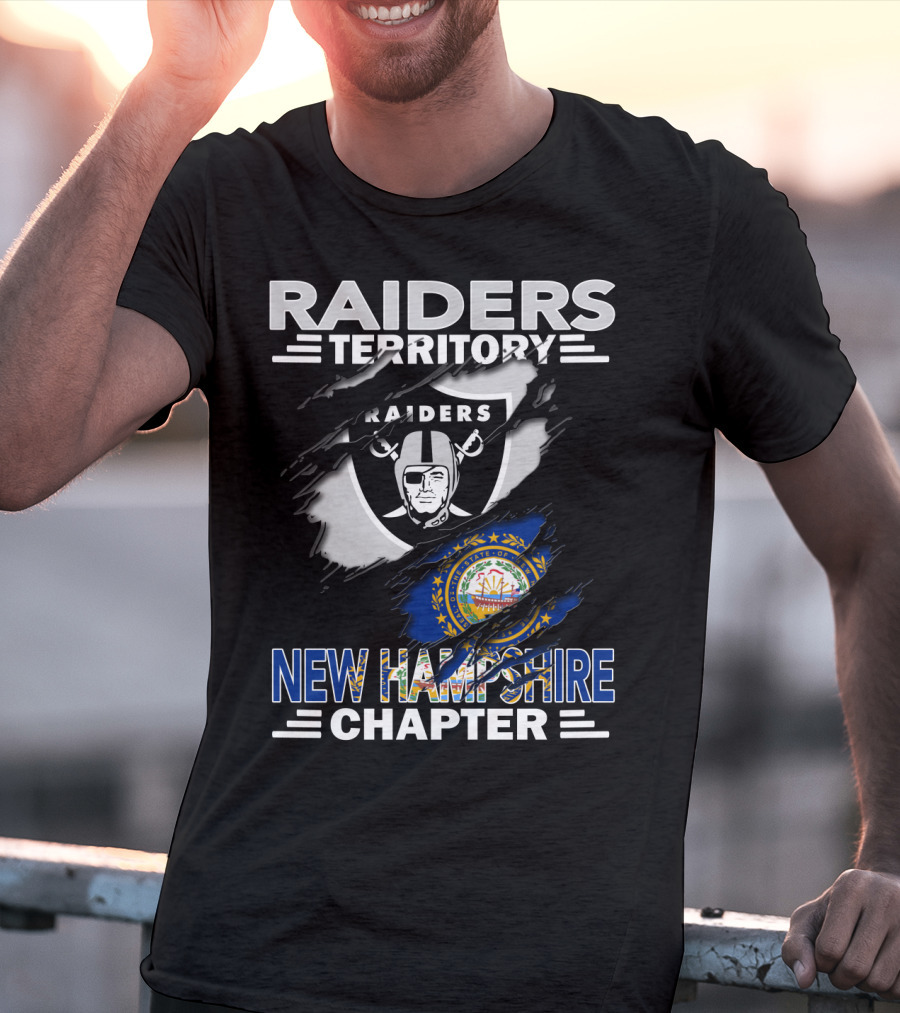 Raiders Territory New Hampshire Chapter Nfl Shield And State T-Shirt