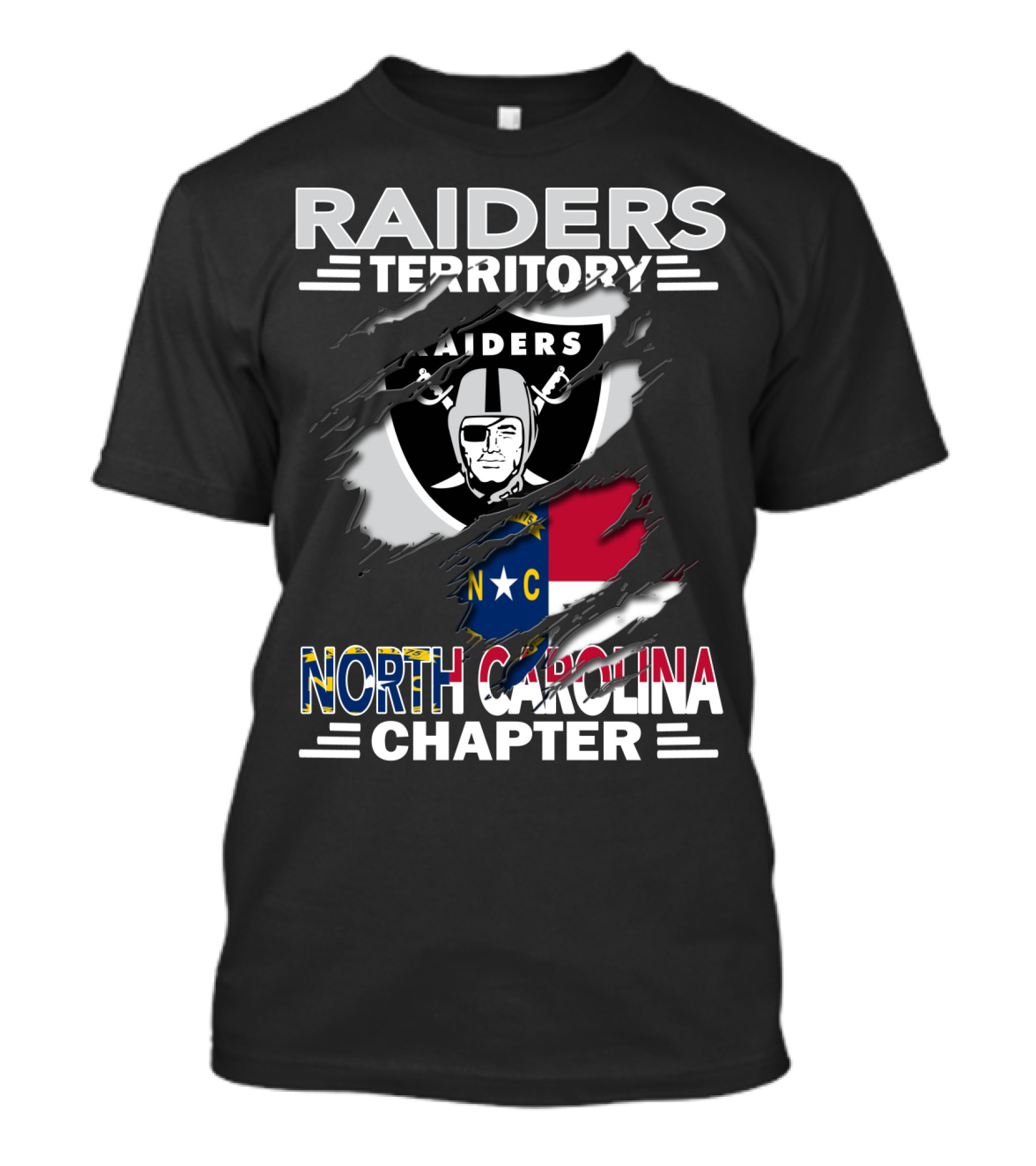 Raiders Territory North Carolina Chapter Nfl Fan Pride Display T-Shirt