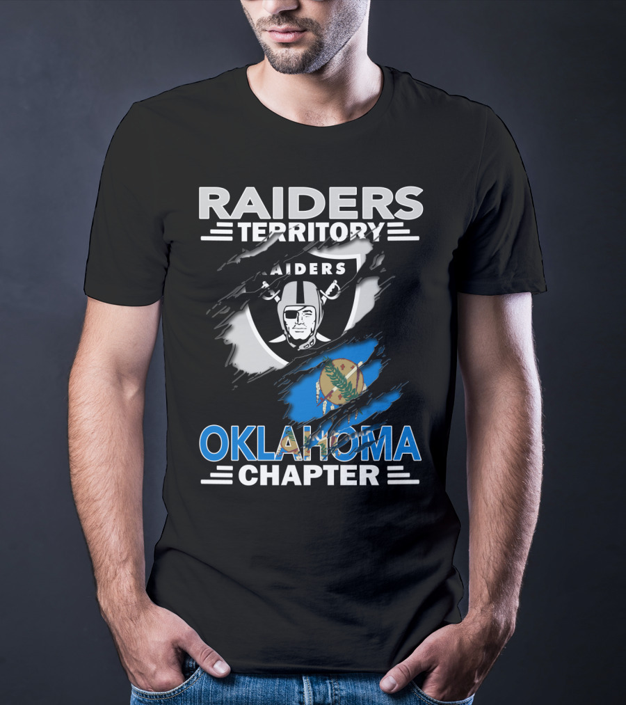 Raiders Territory Oklahoma Chapter Flag Logo Overlay T-Shirt