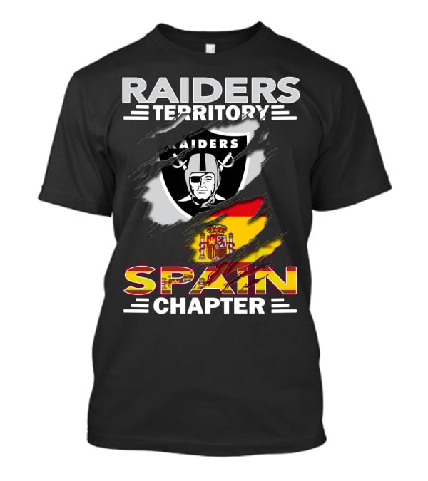 Raiders Territory Spain Chapter Nfl Flag T-Shirt