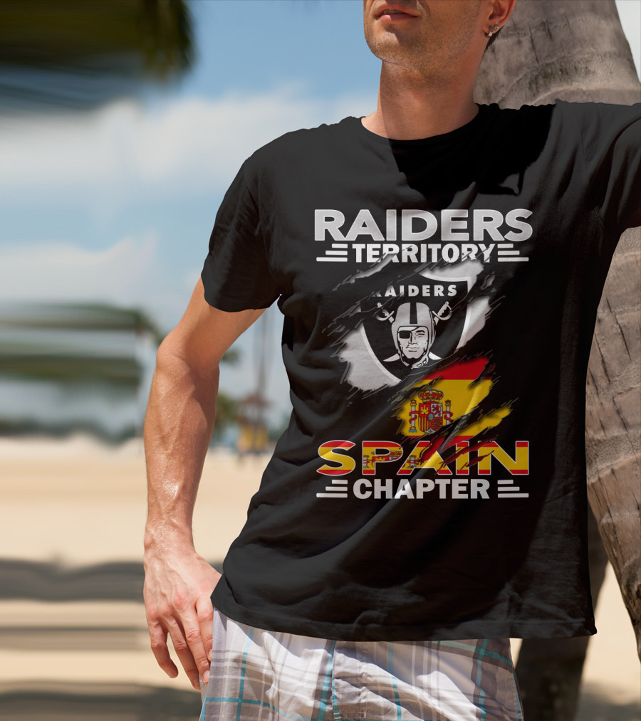 Raiders Territory Spain Chapter Nfl Flag T-Shirt