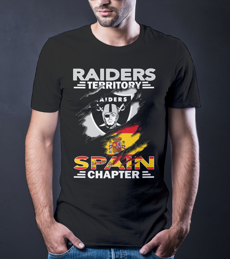 Raiders Territory Spain Chapter Nfl Flag T-Shirt