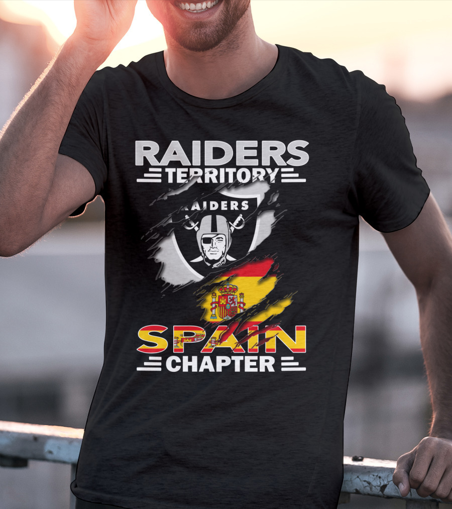 Raiders Territory Spain Chapter Nfl Flag T-Shirt