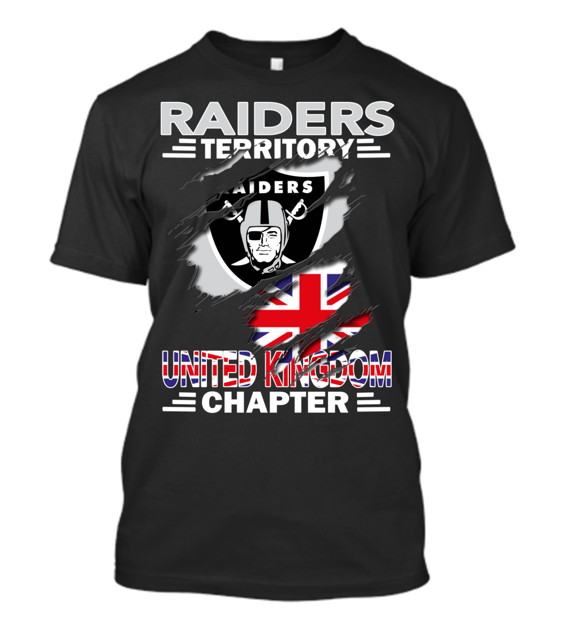 Raiders Territory United Kingdom Chapter Fans Union Jack T-Shirt