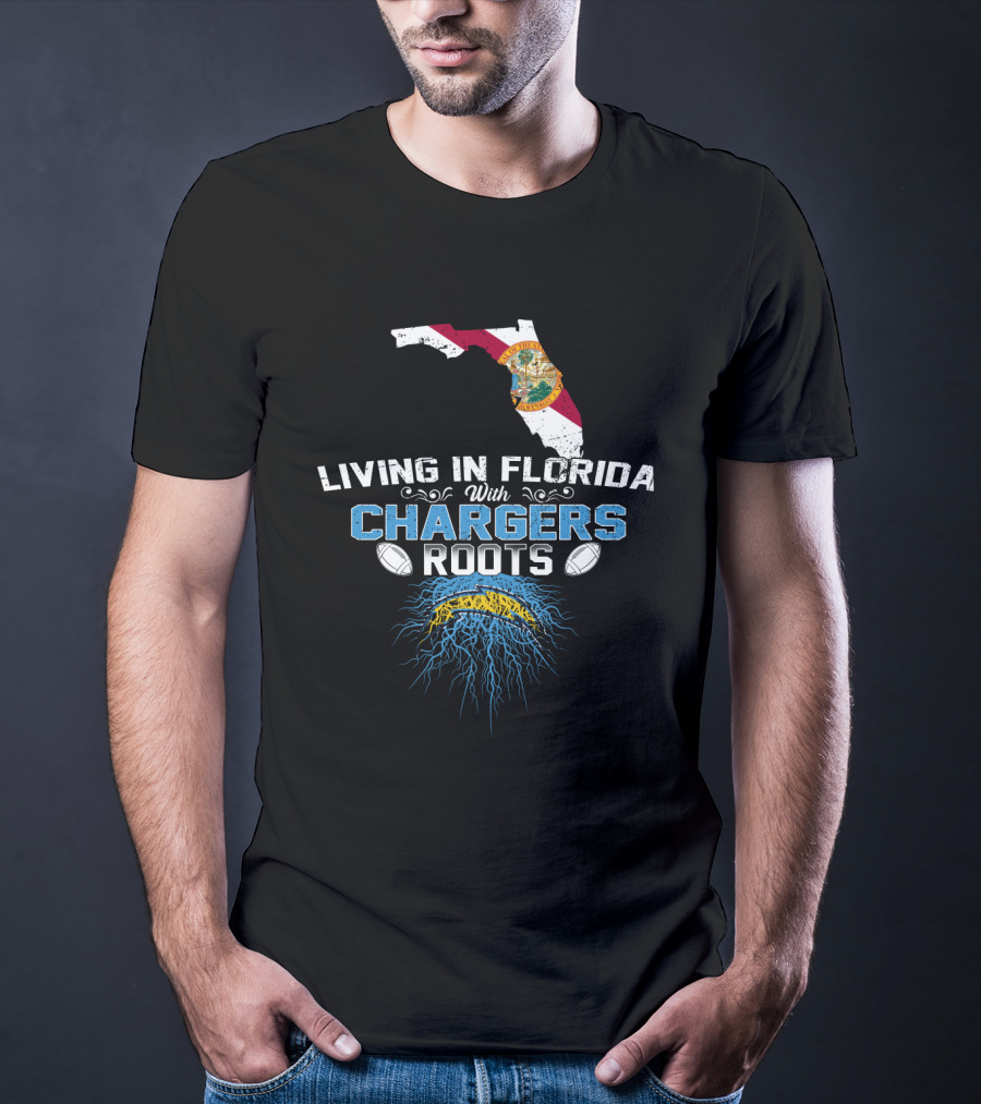 Florida Lifestyle With Chargers Heritage And State Flag T-Shirt