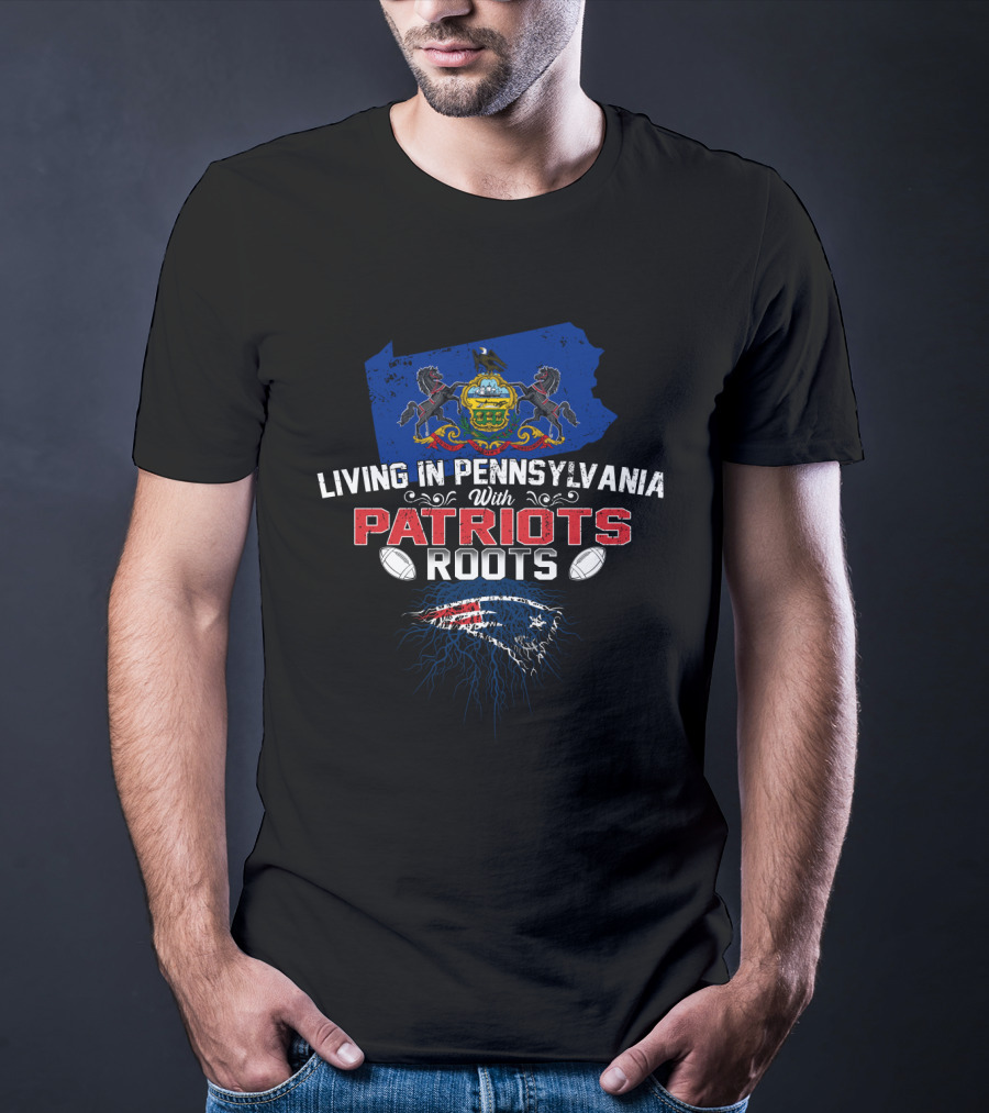 Living In Pennsylvania With Patriots Roots State Crest And Logo References T-Shirt