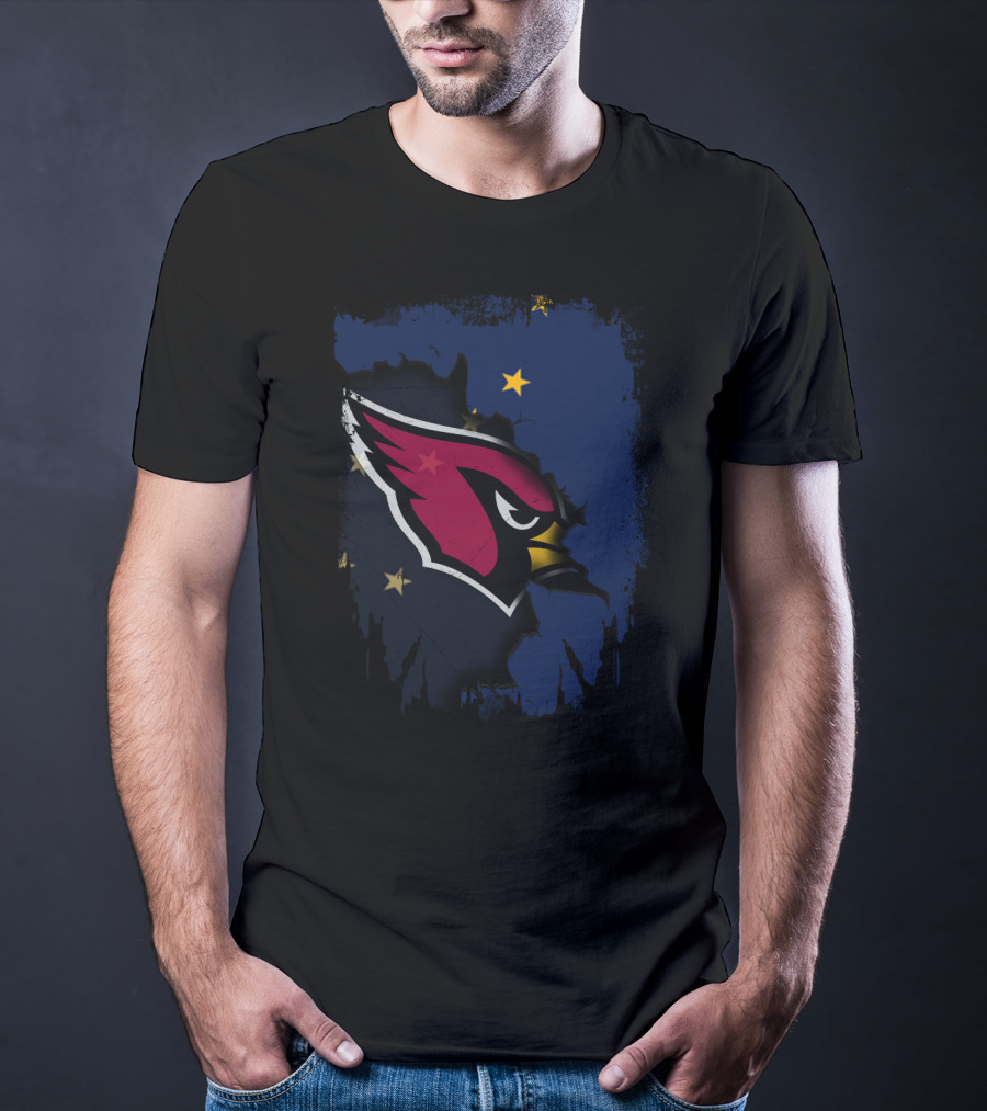 Alaska Flag With Cardinals Logo Together T-Shirt