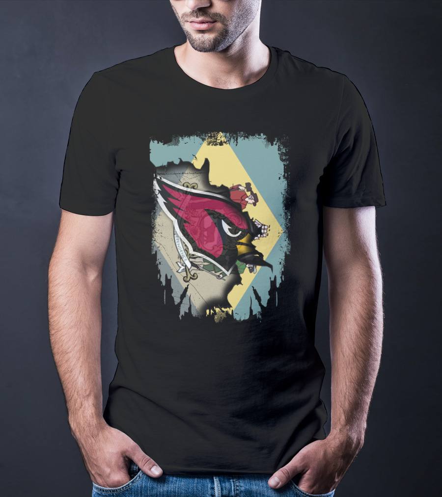 Delaware Flag With Cardinals Team Iconic T-Shirt