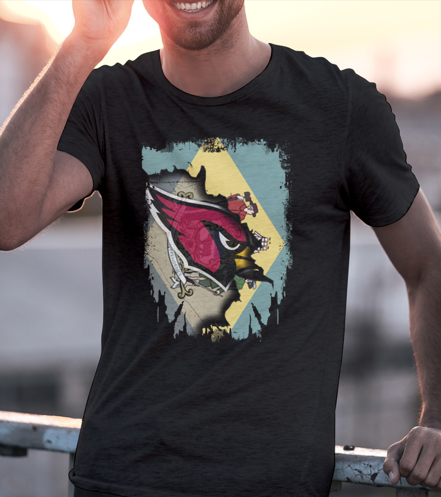 Delaware Flag With Cardinals Team Iconic T-Shirt